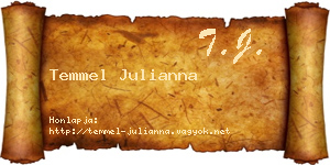 Temmel Julianna névjegykártya